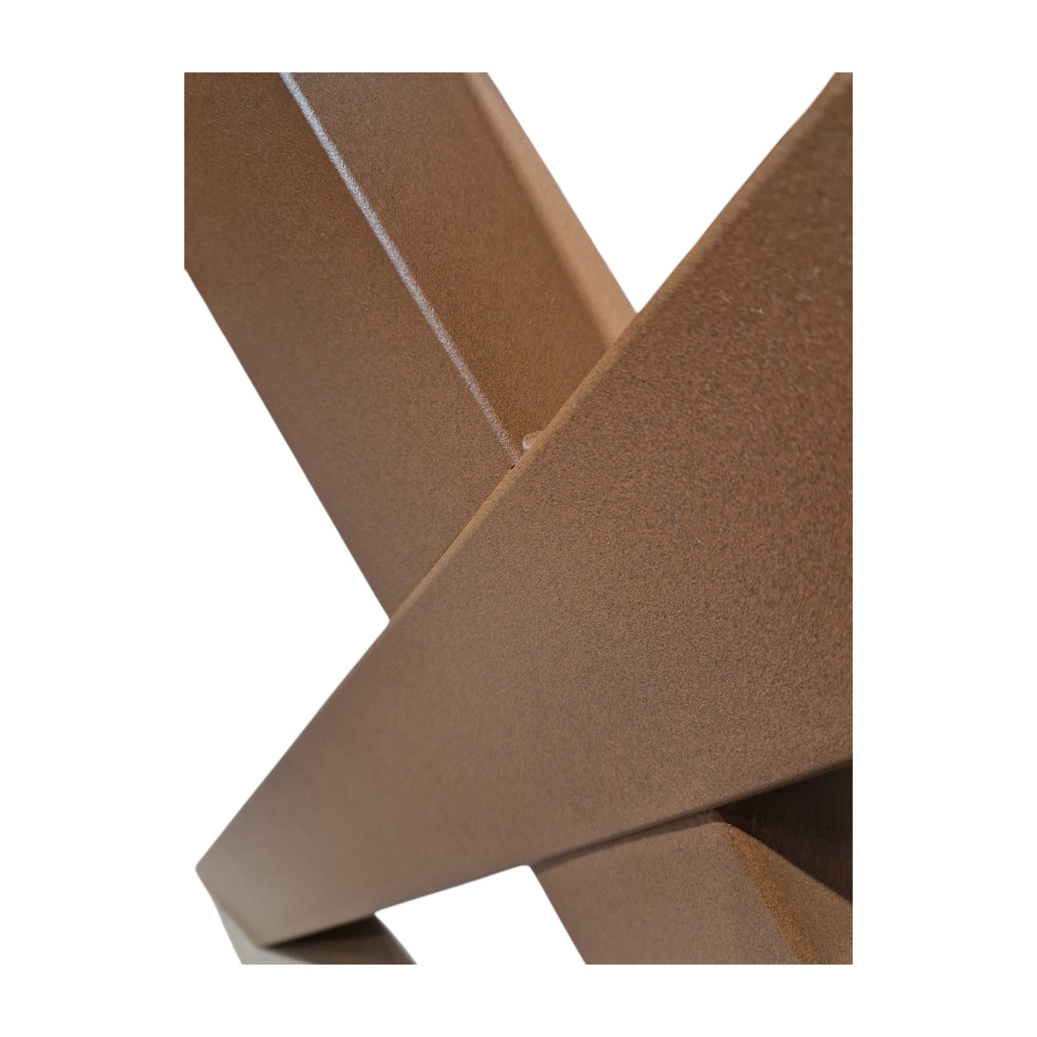 X Tischbein Tischgestell Rosteffekt detail
