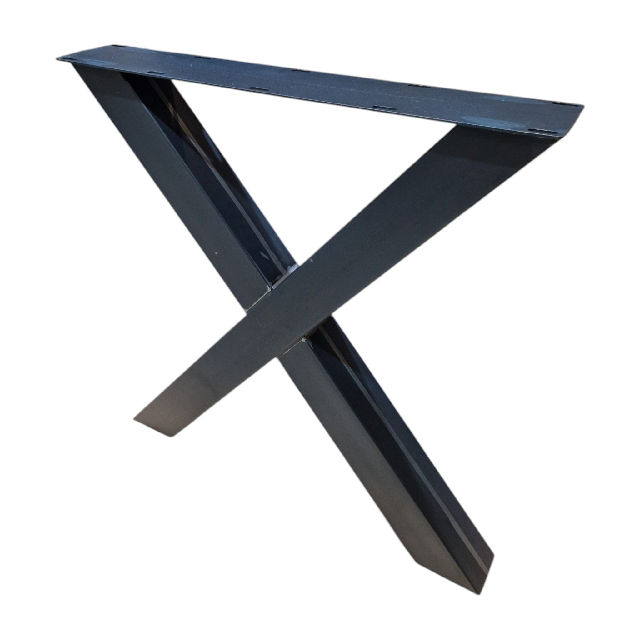 X Tischbein Tischgestell klarlack