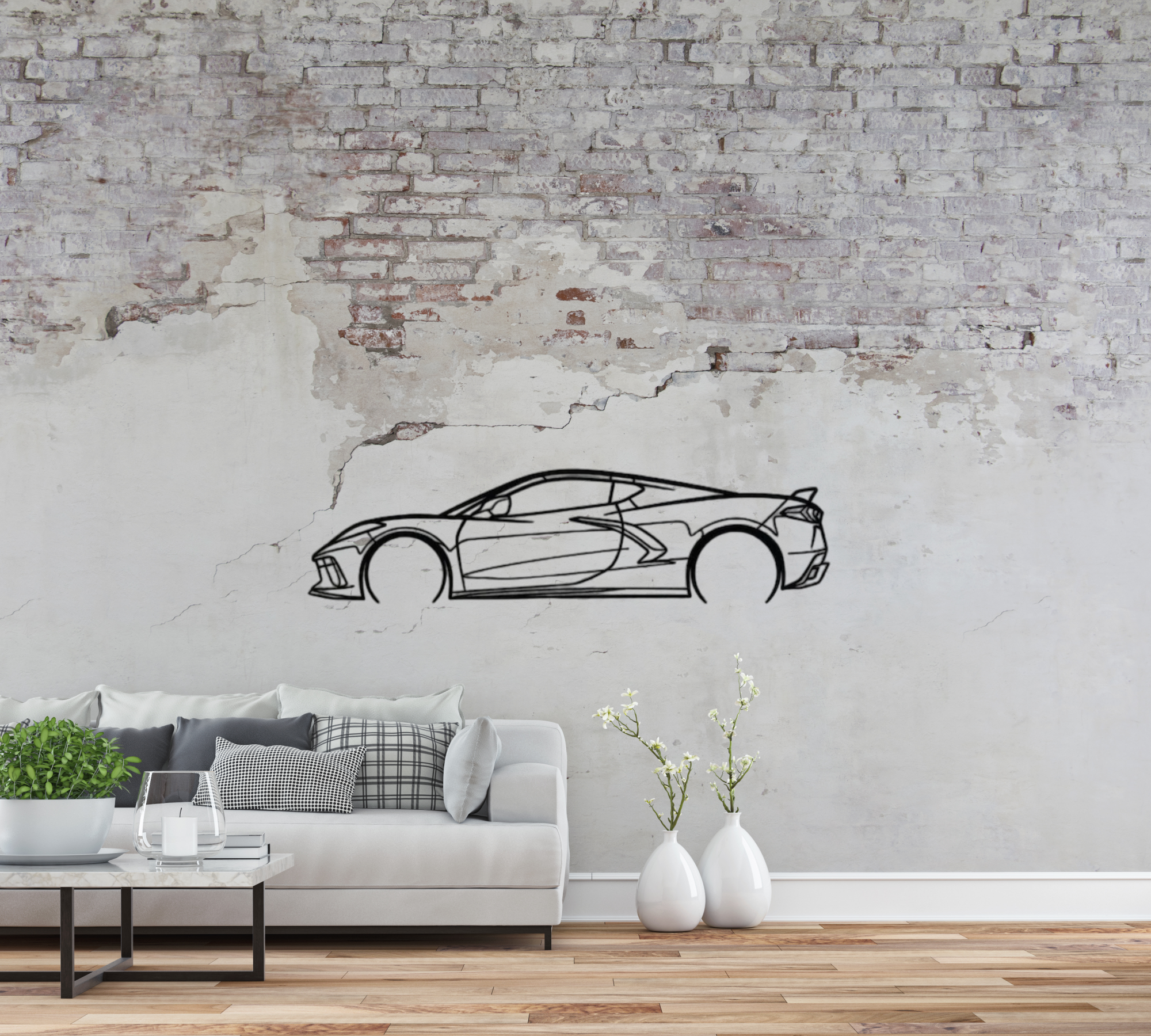 Chevrolet Corvette C8 - Premium Metall Wandbild