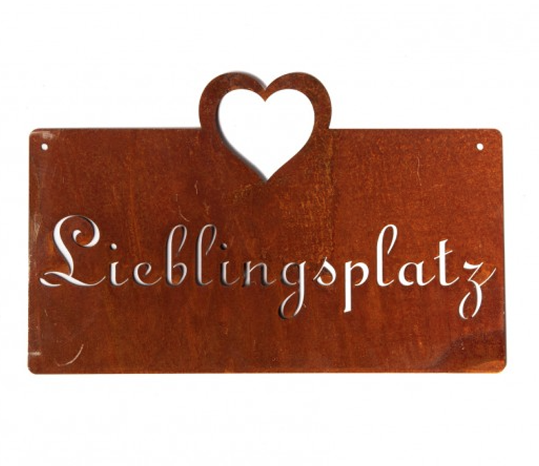 Lieblingsplatz Hängeschild – Gemütliches Edelrost-Design für Deinen Rückzugsort