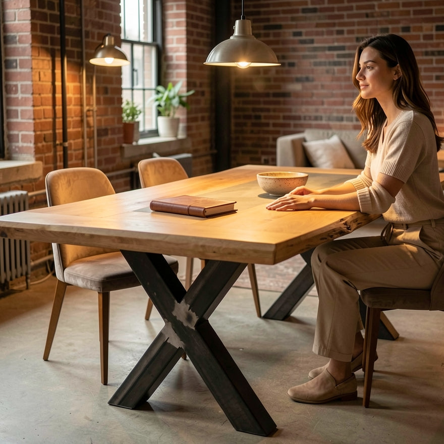 X-Tischbeine 100x100 mm – Extra stabile Tischbeine aus Stahl | Made in Germany