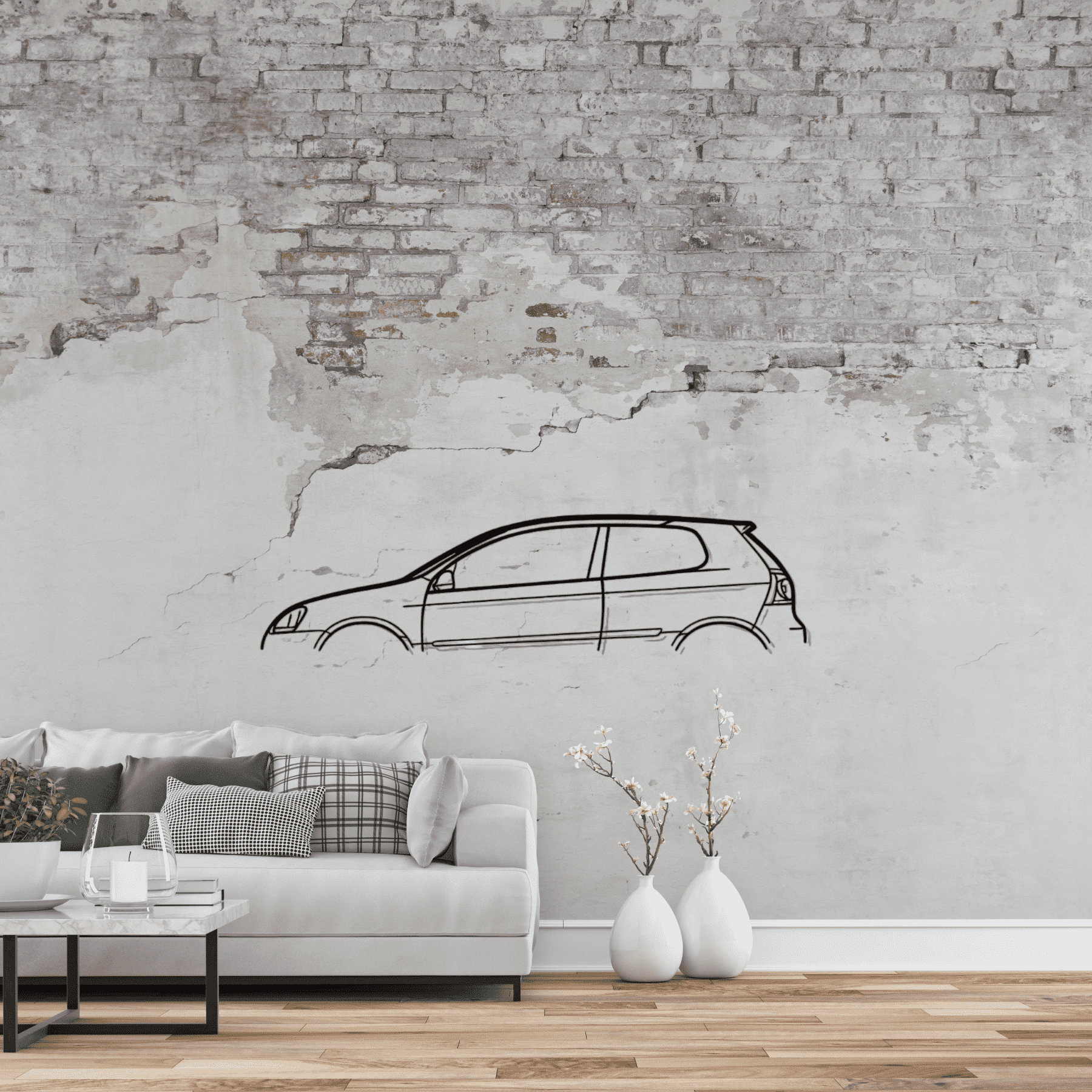 VW Golf 5 Classic - Premium Metall Wandbild