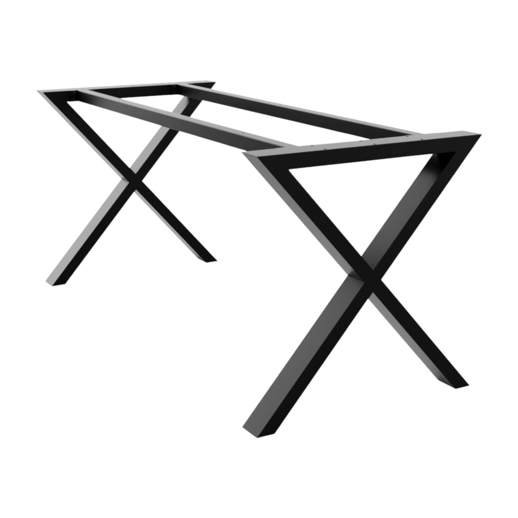 X-Tischgestell 80x40mm - Industrial Design mit Verstrebungen