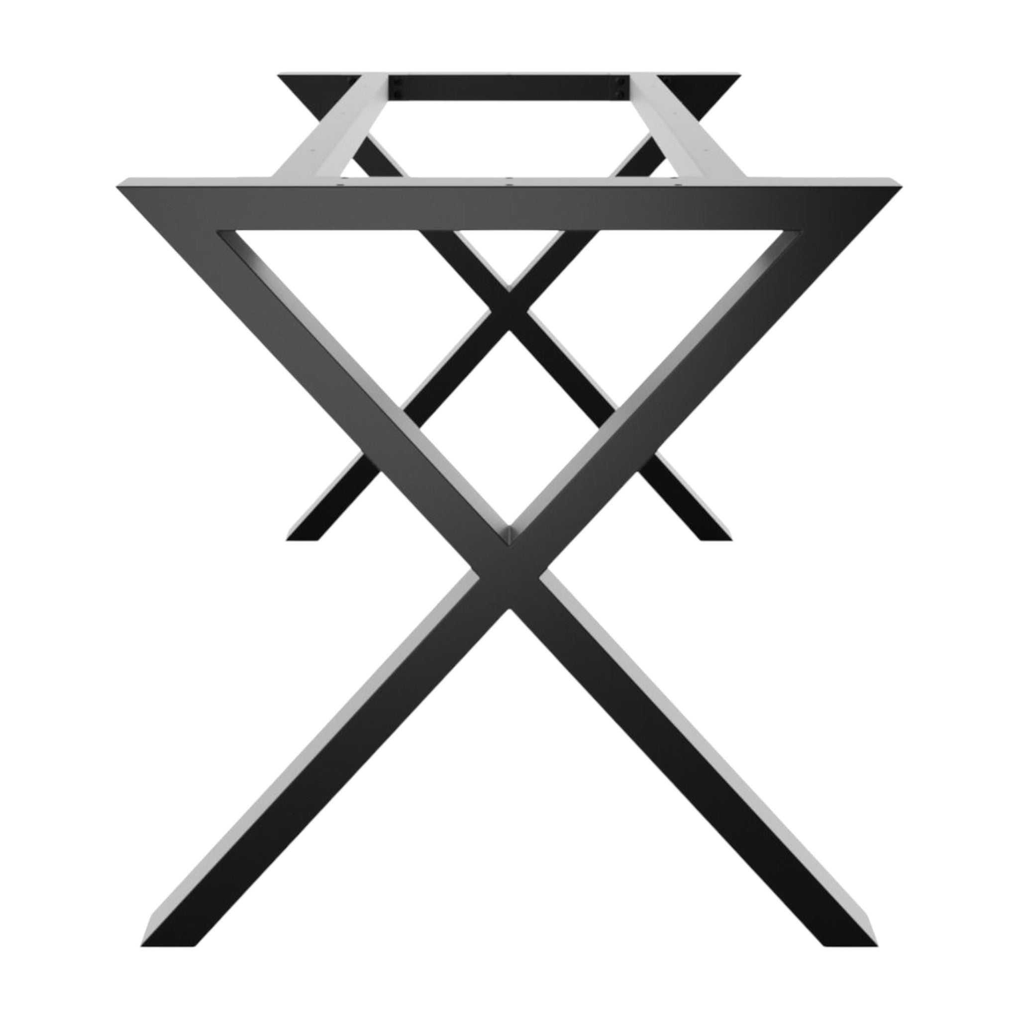 X-Tischgestell 80x40mm - Industrial Design mit Verstrebungen