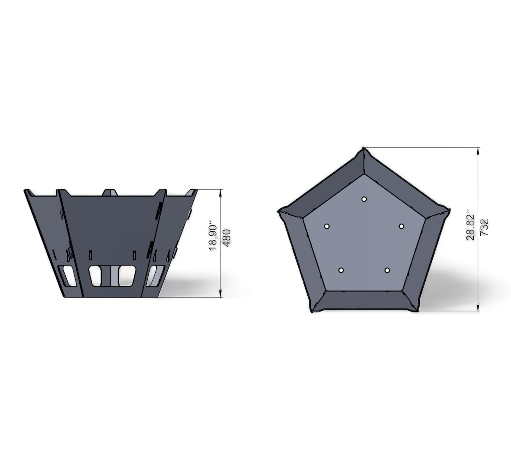 Pentagon Grill-Feuerschale – Vielseitiges Design für gemütliche Abende