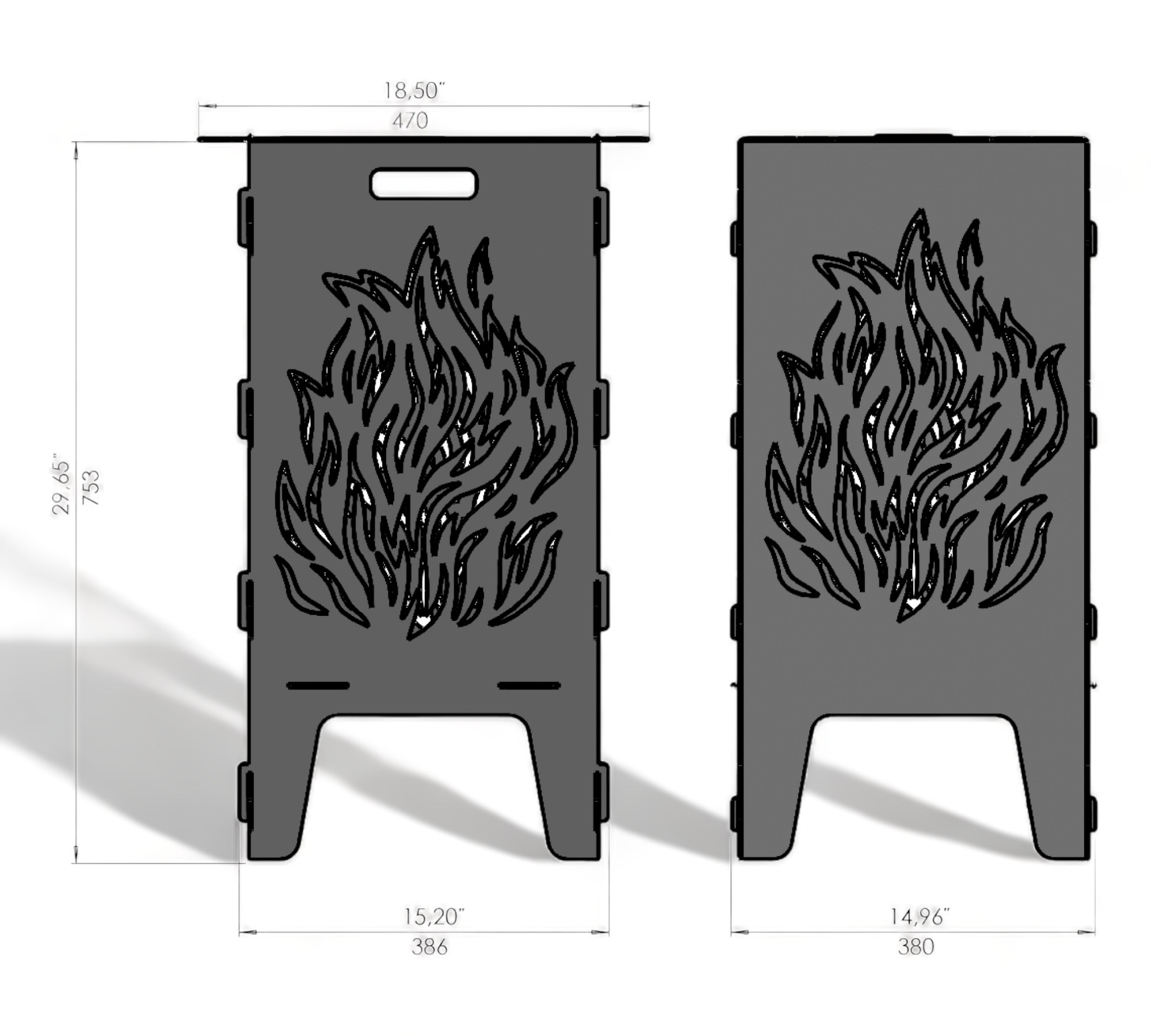 Feuertonne mit Grillrost - Feuer Motiv