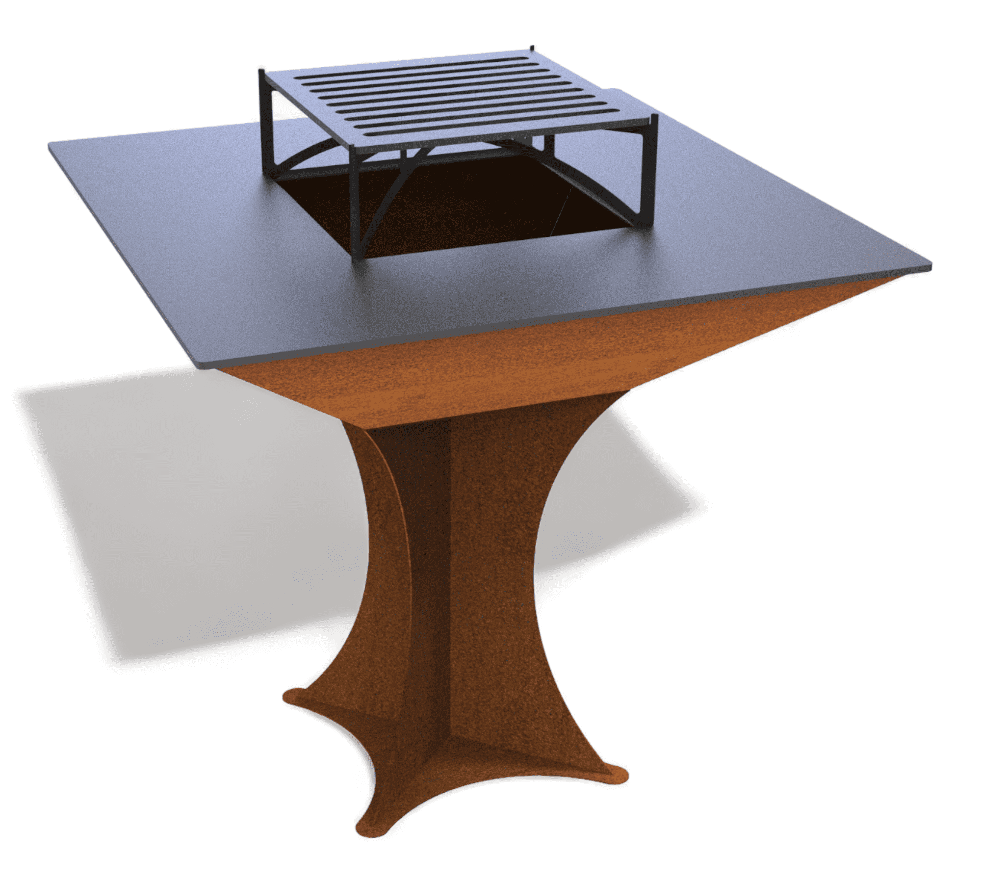 Feuersäule mit Plancha quadratisch