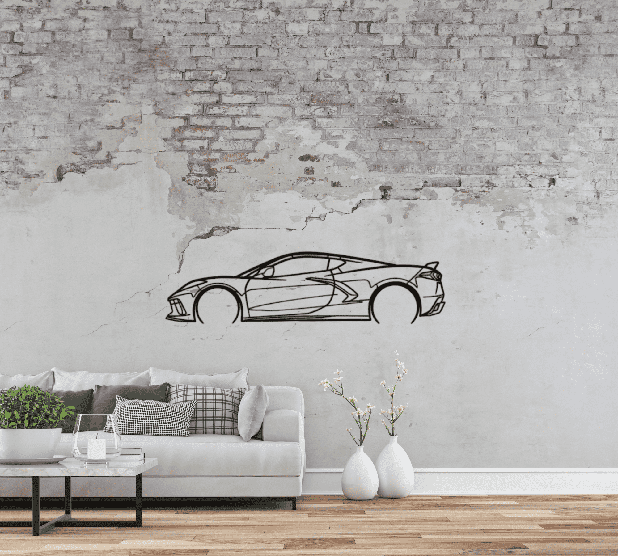 Chevrolet Corvette C8 - Premium Metall Wandbild