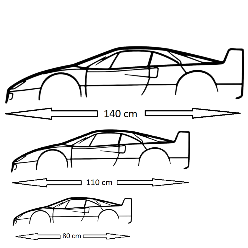 Ferrari F40 Wandbild Silhouette