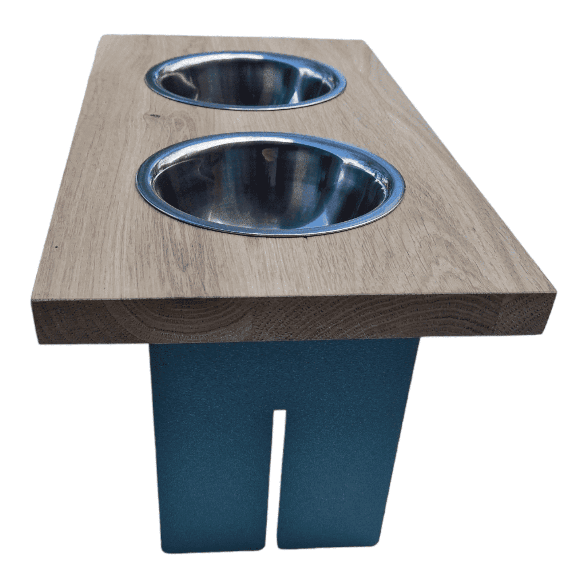 Futterstation 'Raudi' - Edles Design aus Eichenholz & Flachstahl