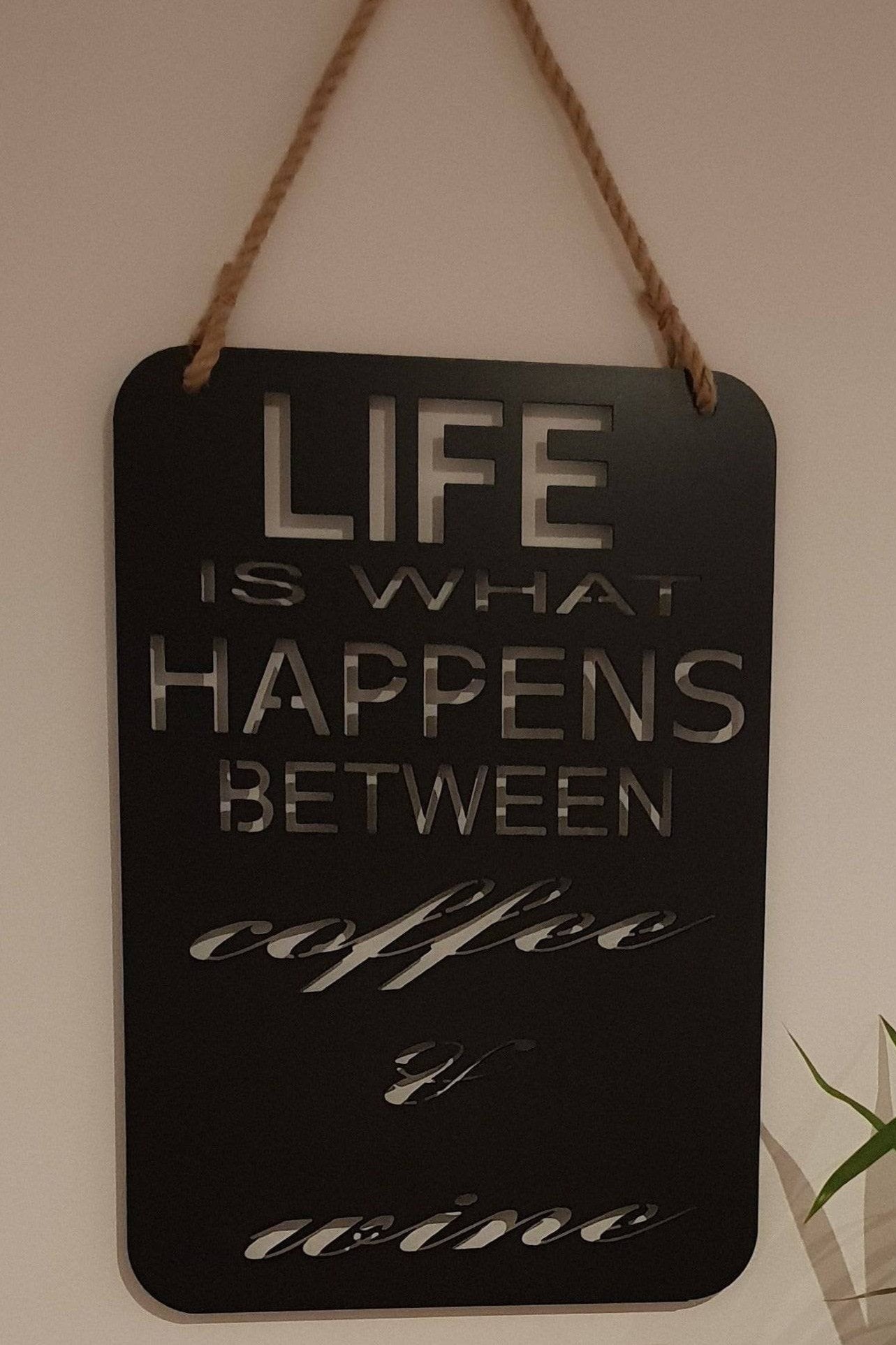 Metallschild coffee and wine Metall Dekoration Wandbild 