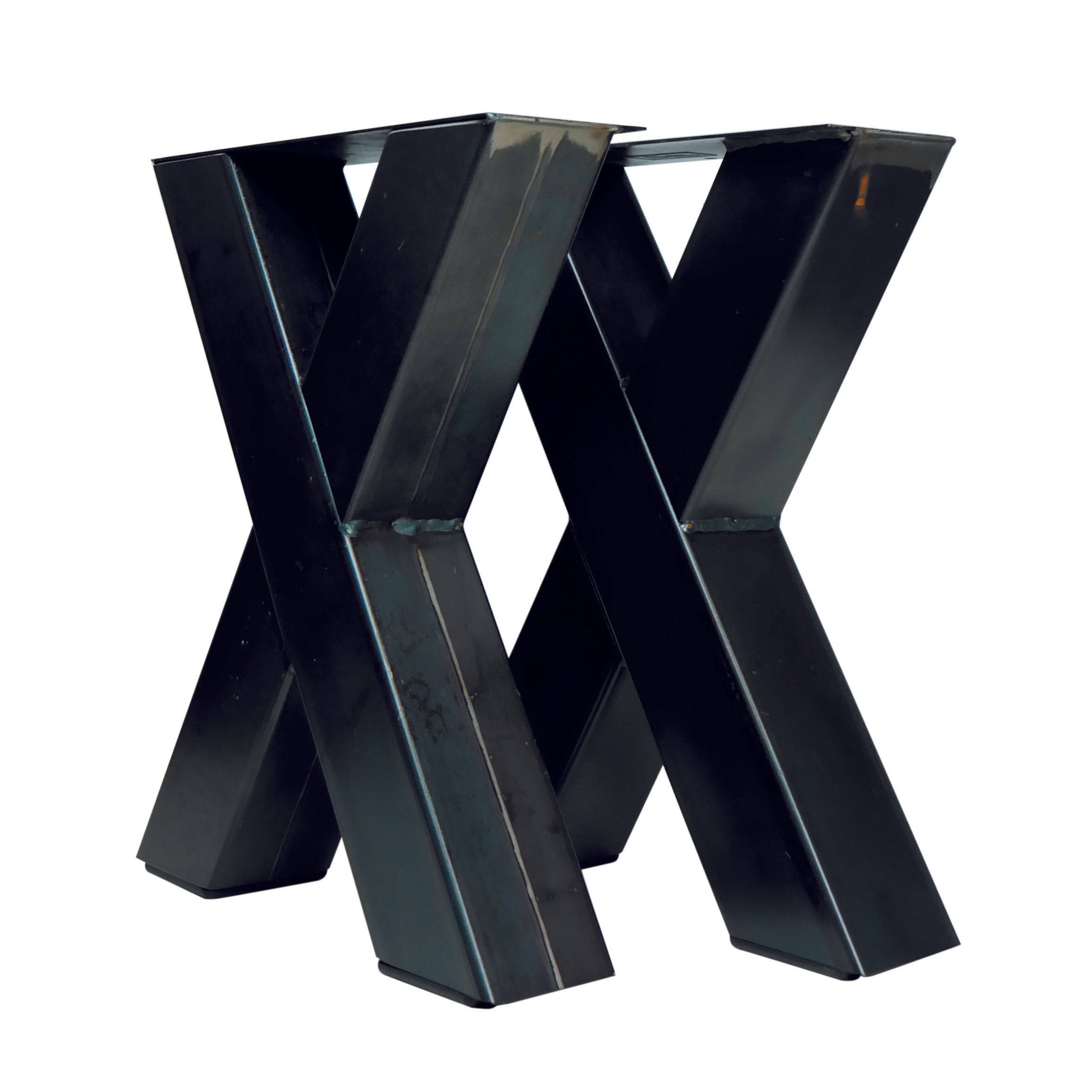 X-Bankbeine im Set in Stahloptik