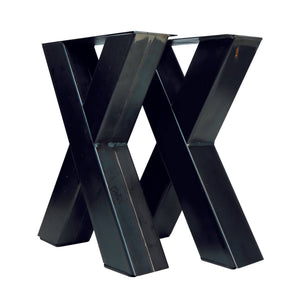 X-Bankbeine im Set in Stahloptik